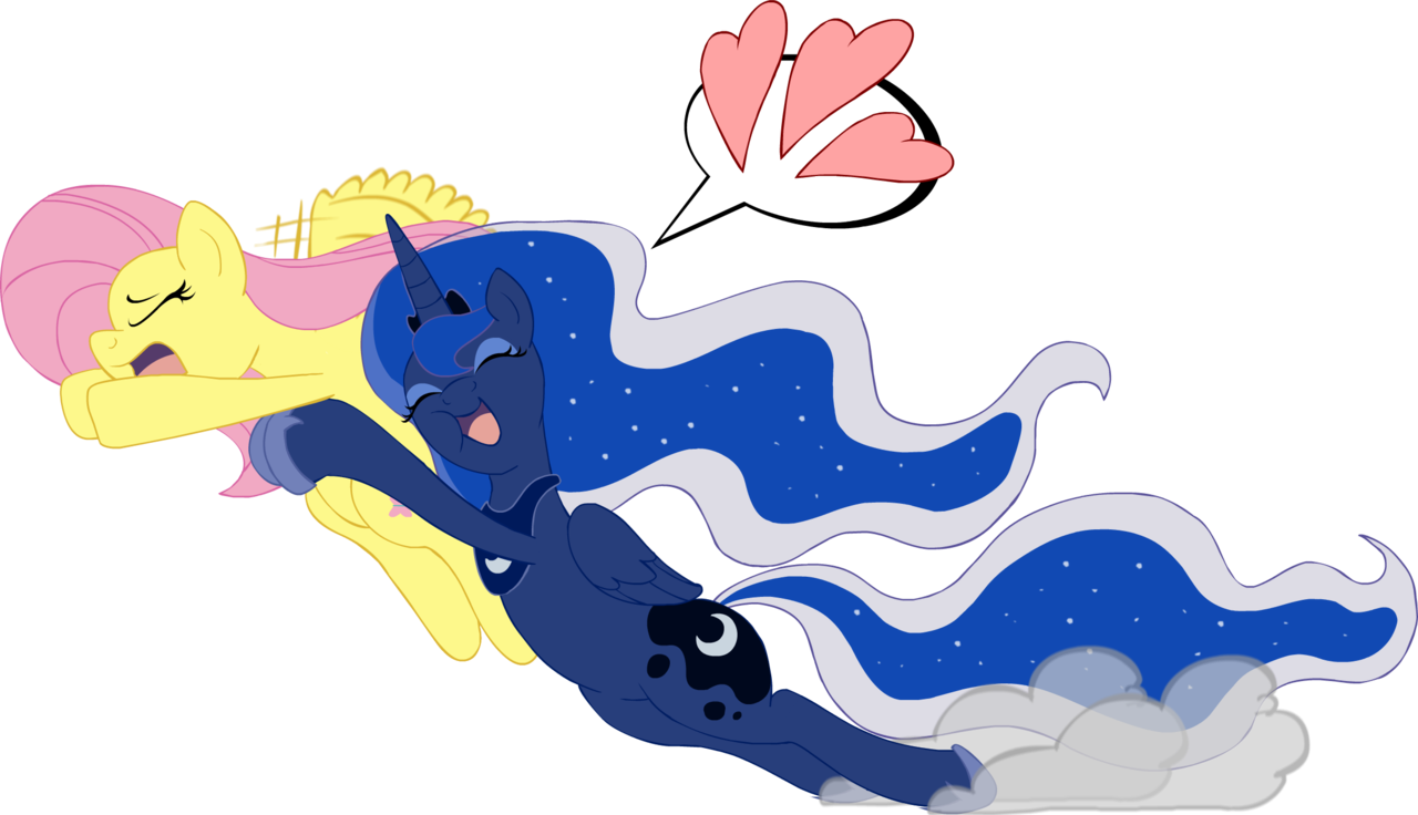 133711 Safe Fluttershy Shipping Simple - Mlp Princess Luna And Fluttershy (1280x736), Png Download