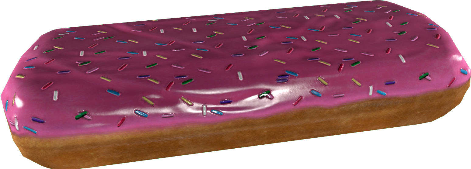 Pink Sprinkle Bar Donut - Wood (1654x750), Png Download