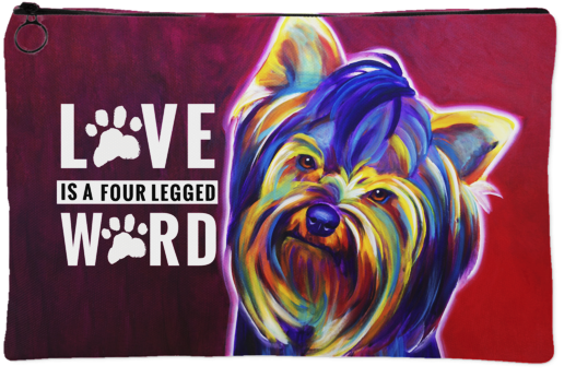 Yorkie Accessory Pouch - Giclee Painting: Dawgart's Yorkie - Furbie Face, 41x41cm. (600x600), Png Download