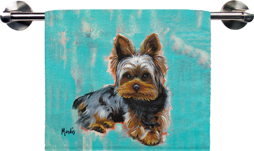 Yorkie Hand Towel - Live Free Yorkie Potholder (500x298), Png Download