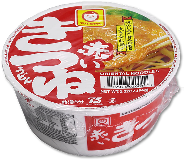 Toyo Suisan Maruchan Bean Curd Skin Udon Noodle - Maruchan Instant Noodle Cup Udon Akai Kitsune 92g (600x600), Png Download