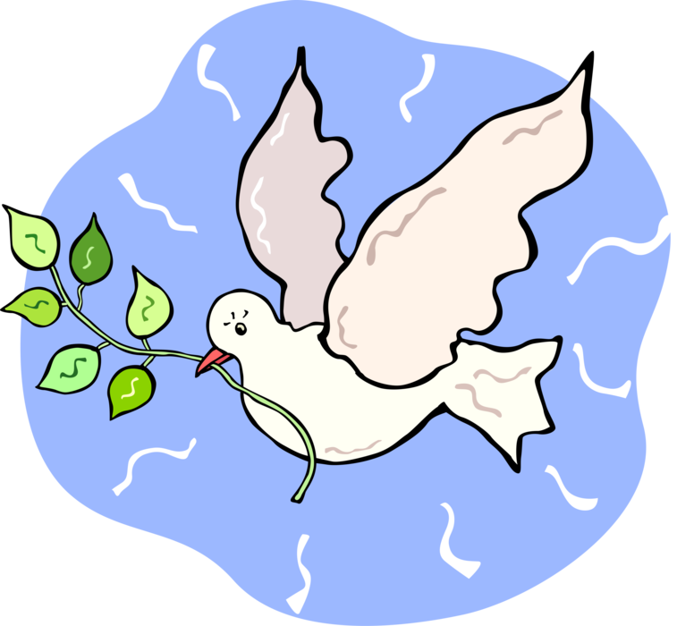 Vector Illustration Of Dove Of Peace Bird Secular Symbol - Clip Art (757x700), Png Download