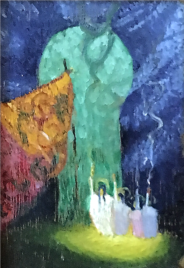 American School "orientalist Figures In A Doorway" - Painting (1400x1400), Png Download