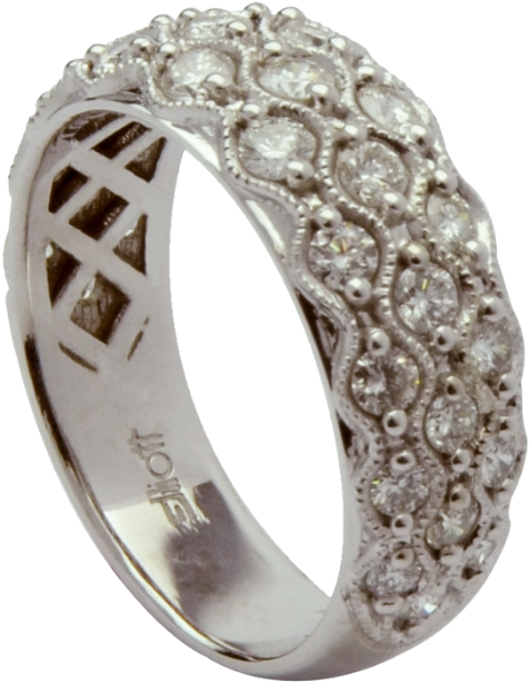 Sunset Half Eternity Band - Engagement Ring (640x640), Png Download