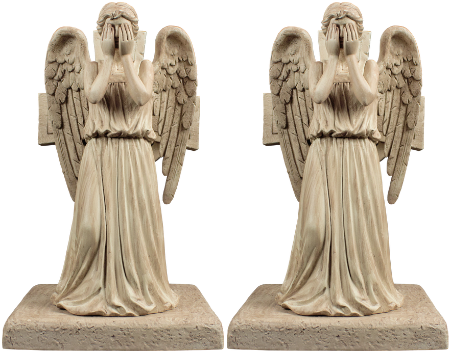 Weeping Angel Bookends By Ikon Collectables - Ikon Collectables Doctor Who - Weeping Angel Bookend (890x700), Png Download