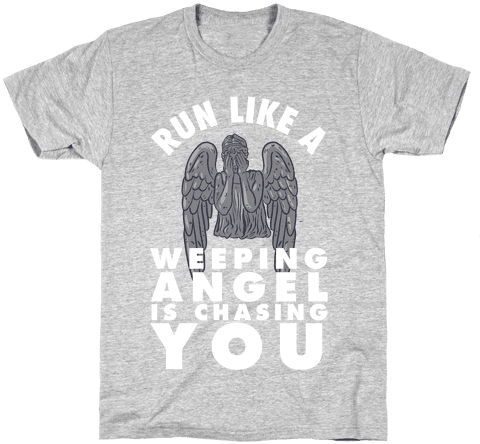 Run Like A Weeping Angel Is Chasing You Mens T-shirt - Origami Paper Crane T-shirt: Funny T-shirt From Lookhuman. (484x484), Png Download
