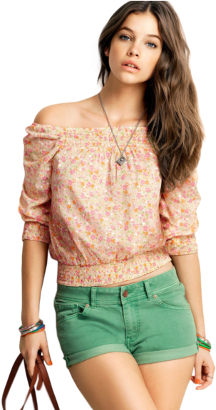 Barbara Palvin And Model Image - Looks Para O Natal Com Shorts (500x575), Png Download