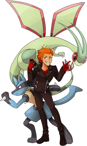 Portrait Of Archer, Mona, And Shirou As A Flygon - Pokémon (300x503), Png Download
