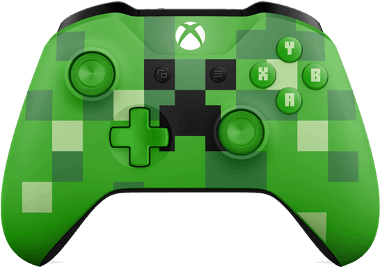 Xbox One Minecraft Creeper Wireless Controller - Green (600x600), Png Download