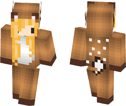 Get Yellow Hair Deer Girl Minecraft Skin For Free Png - Wood (584x497), Png Download