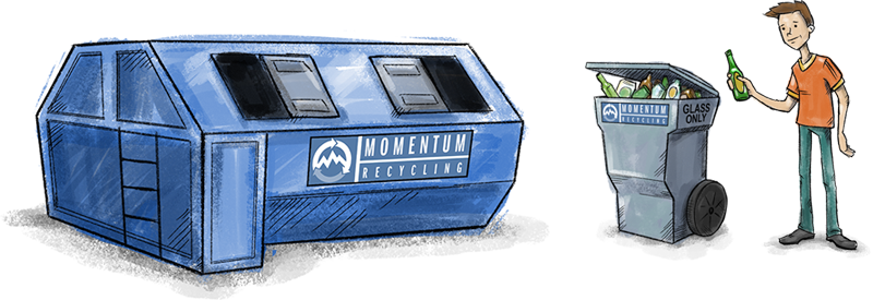 Deposit Your Glass In An Area Glass Drop-off Bin Or - Recycling (800x275), Png Download