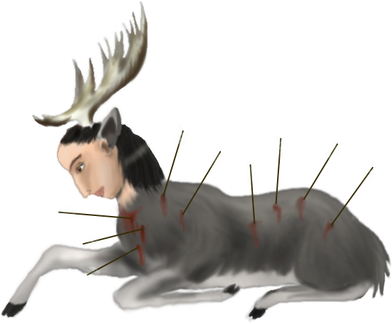 My New Deer - Venado Herido (646x518), Png Download