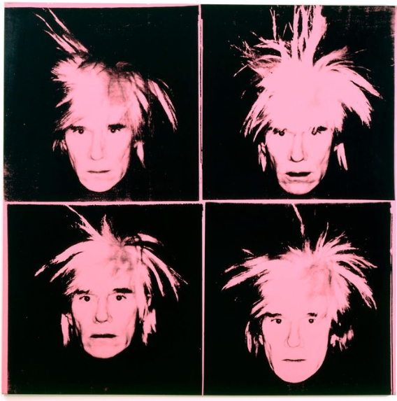 Warhol At Sfmoma 1986 Self Portrait Https - Andy Warhol Art Self Portrait (1423x636), Png Download