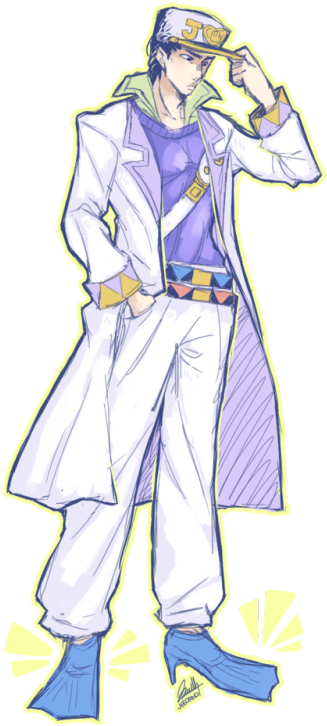 Jojo Diamond Is Unbreakable Jotaro Kujo I& - Cartoon (353x750), Png Download
