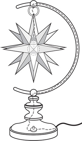 Stick Lamp Paper Moravian Star Lamp Hanging Pendant - Moravian Star Pattern Book (271x462), Png Download