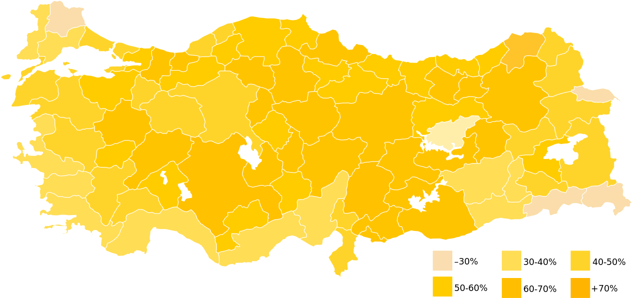 2011 Genel Seçimlerinde Ak Parti'nin Illere Göre Aldığı - Future Map Of Greece (1280x625), Png Download