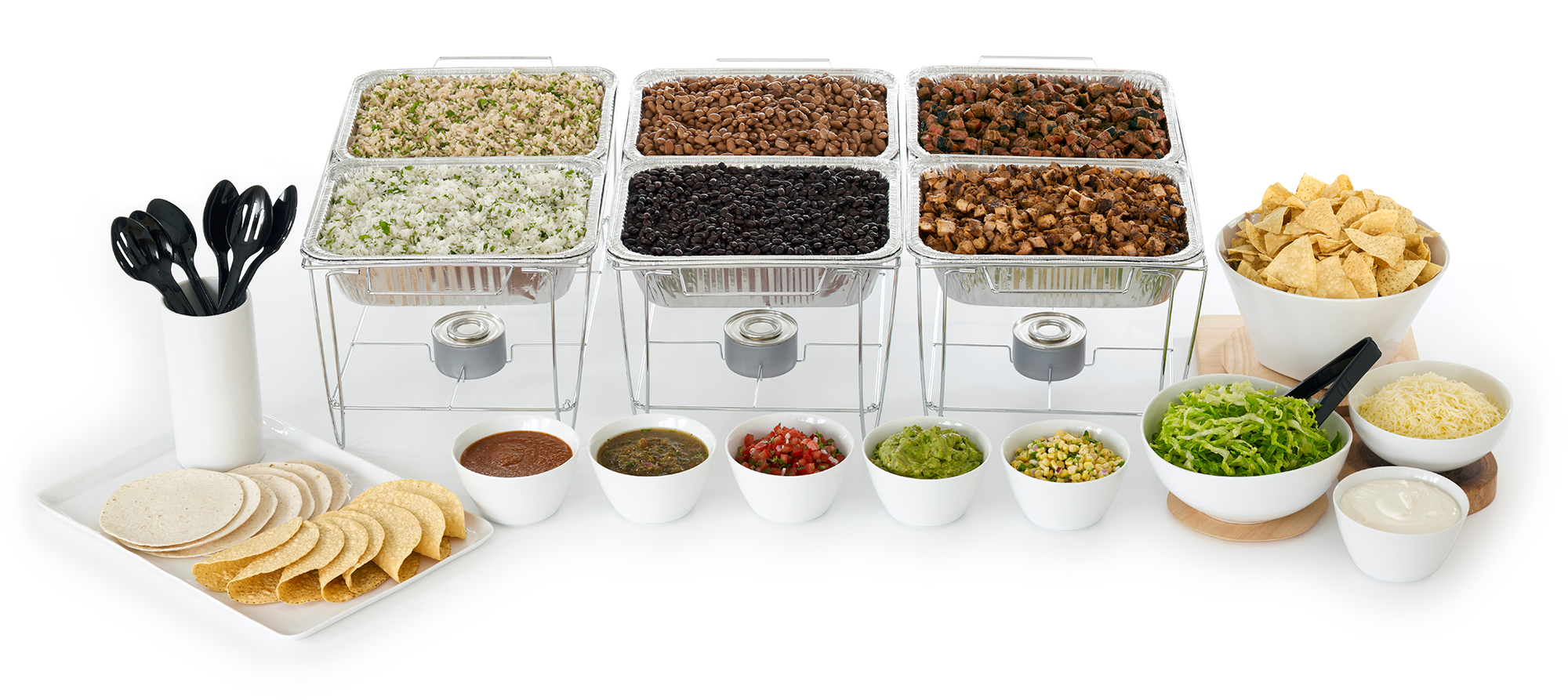 Chipotle Catering Spread - Pf Chang's Catering Reviews (2000x893), Png Download
