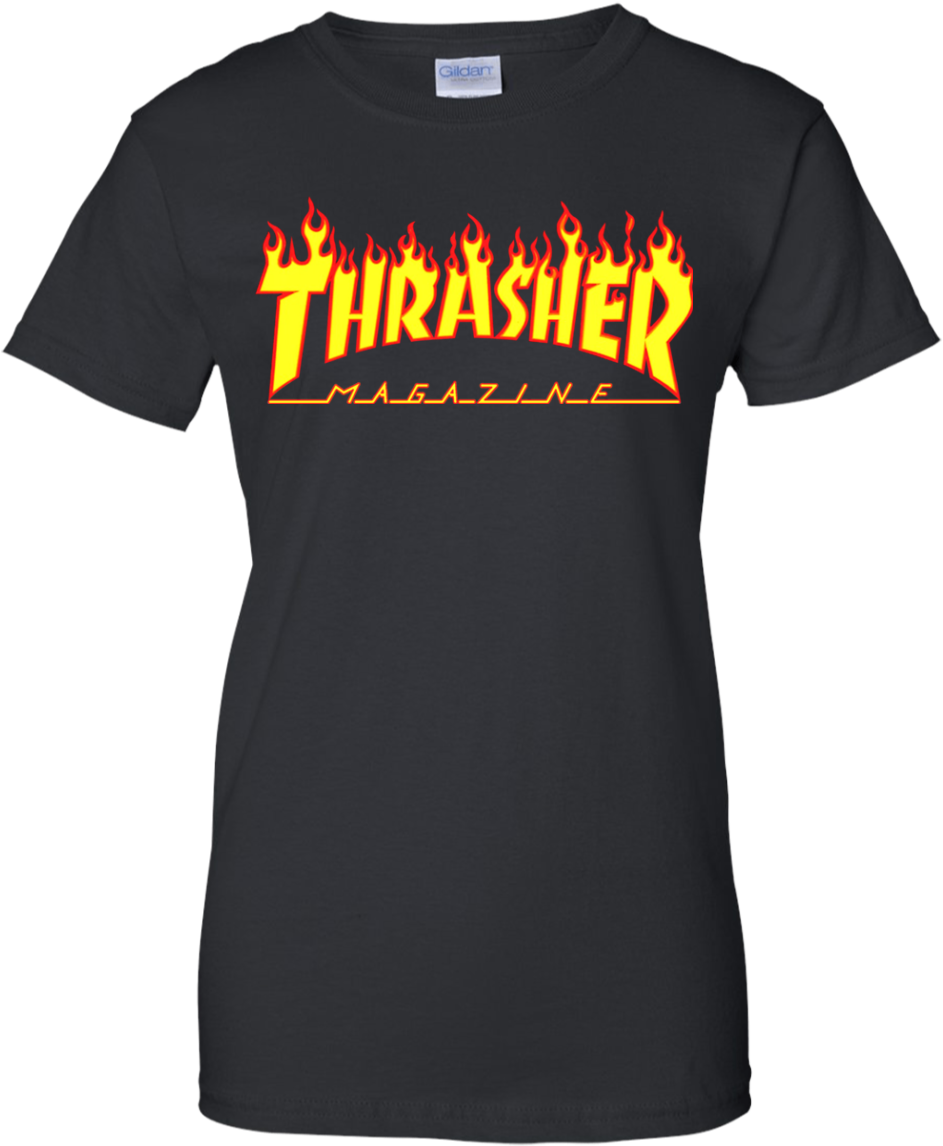 Thrasher Flame Logo T-shirt - Charcoal (1155x1155), Png Download