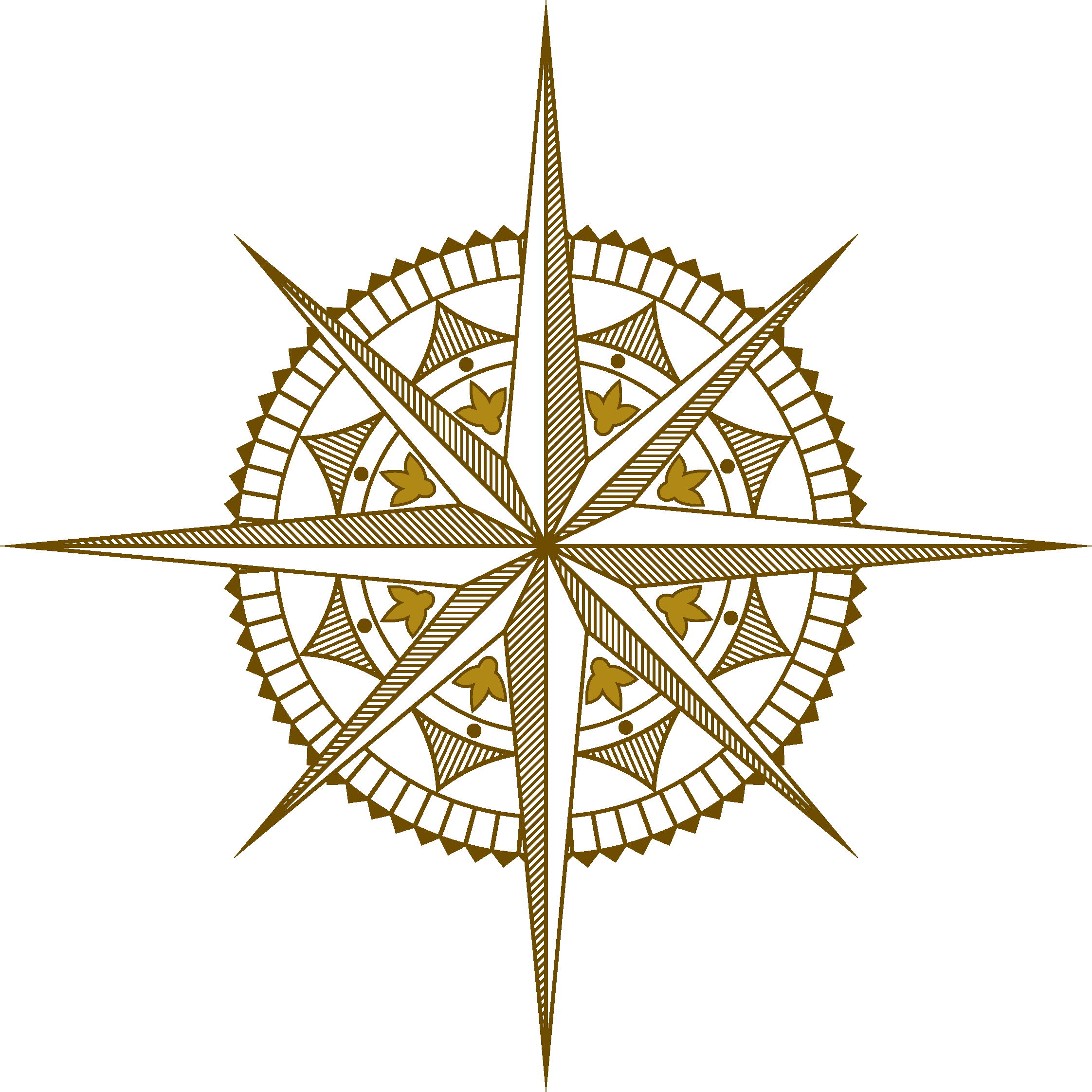 Simple Compass - Rosa Delos Vientos Antigua (2244x2244), Png Download
