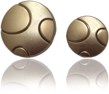 Dual Texture Circular Golden Button - Earrings (500x500), Png Download