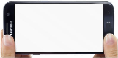 Png Mockup Of A Samsung Galaxy S7 In Landscape Position - Landscape Mobile Png (640x480), Png Download