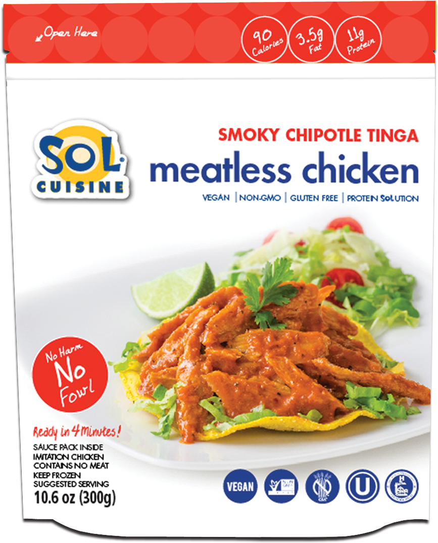Smoky Chipotle Tinga Meatless Chicken - Sol Cuisine Meatless Chicken (916x1200), Png Download