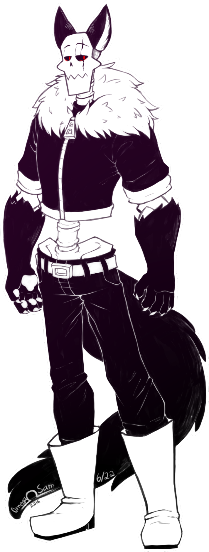 After Seeing @sanspar Doodles Of The Underfell Bros - Wolf Papyrus (903x1920), Png Download