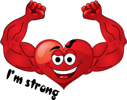 Emotion Heart Sticker - Strong Heart Emoji (459x350), Png Download