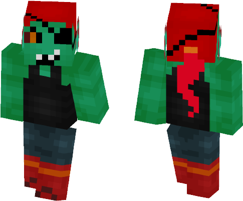 Undertale - Undyne - Minecraft Skin John Wick (584x497), Png Download