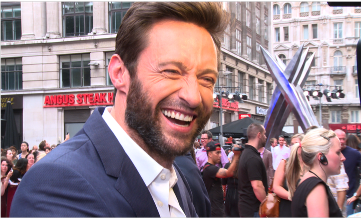 A Very Happy Hugh Jackman At 'the Wolverine' Uk Premiere - Premiere (720x576), Png Download
