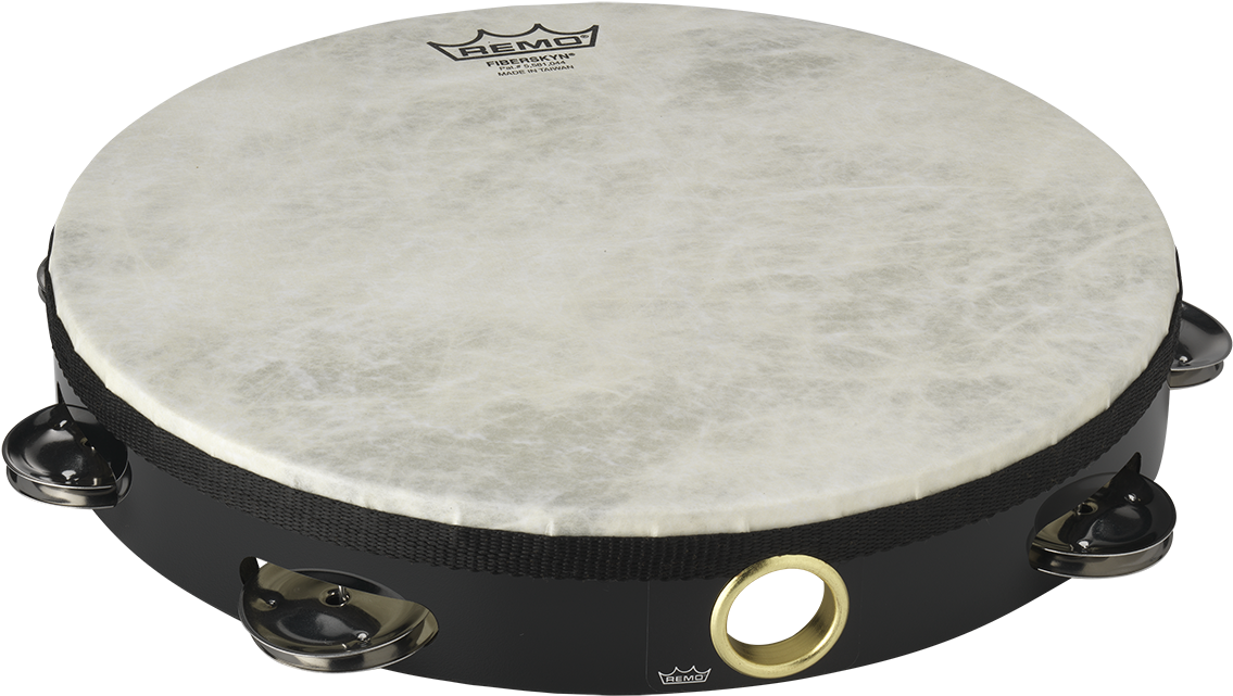 Remo Ta Praise Tambourine Religious Dove Png Tambourine - Remo Fiberskyn Tambourine - Quadura Black, 10" (1200x1200), Png Download