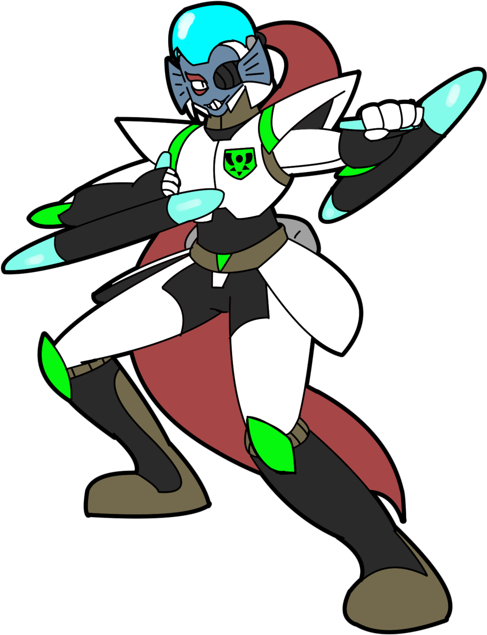 Undyne - Undyne Au Transparent (1024x1331), Png Download