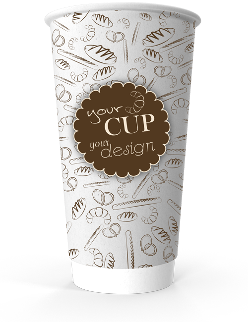 Double Wall Paper Cup 20oz - Cup (500x650), Png Download