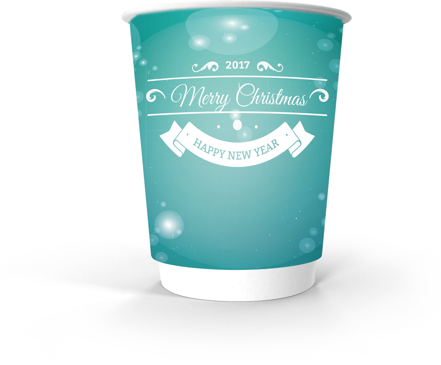 Double Wall Paper Cup 12oz Xmas Ice - Paper Cup (1500x1420), Png Download