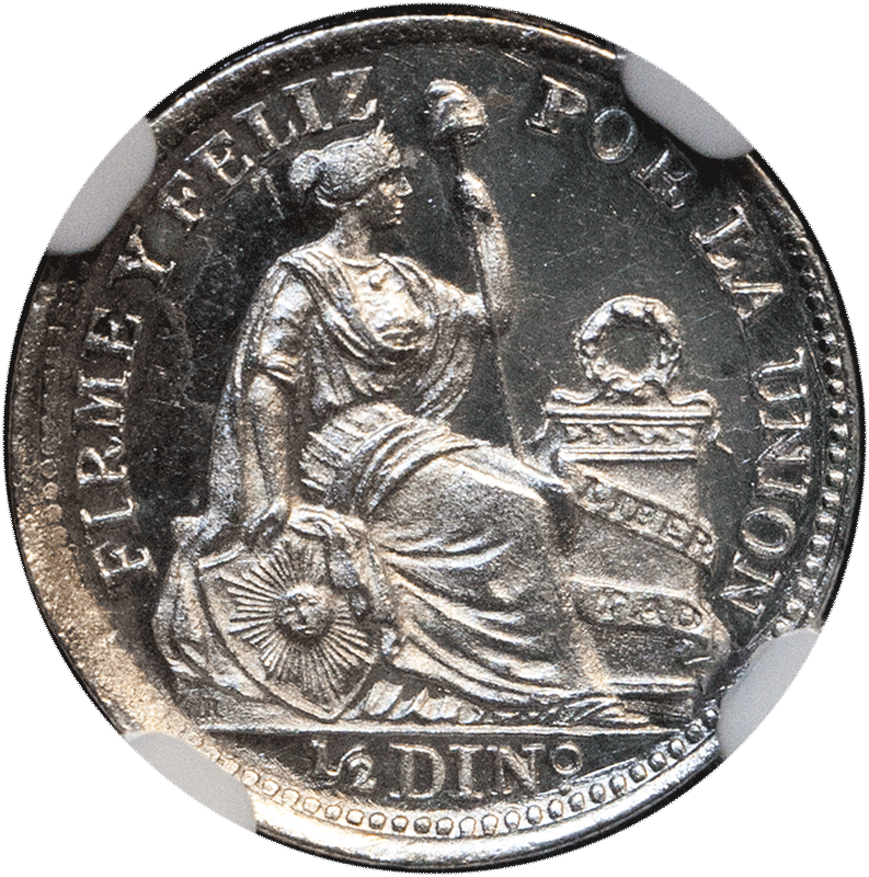 1908/7-fg Peru Silver 1/2 Dinero Km - Award (793x800), Png Download