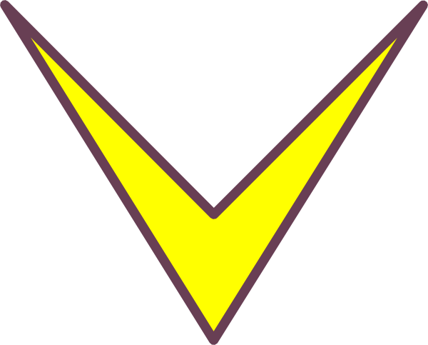 Yellow Arrow Down Clip Art - Transparent Background Yellow Arrow Png (600x483), Png Download