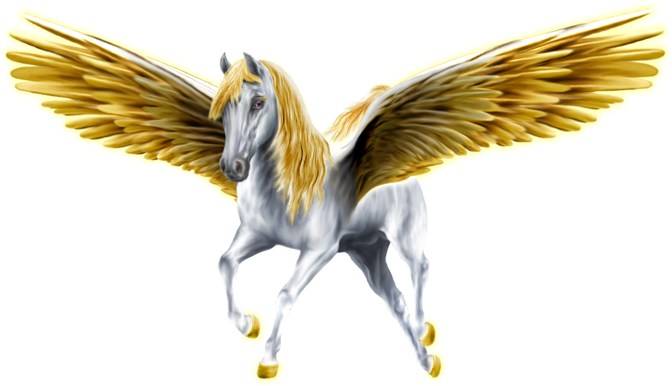 Gold Pegasus Png (1325x761), Png Download