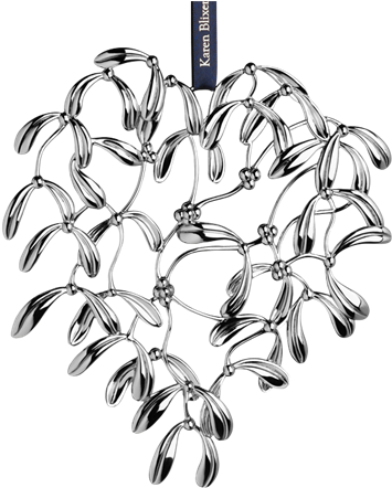 Karen Blixen Mistletoe Heart Silver-plated, 17 Cm X - Rosendahl Mistletoe Heart Mobile, Silver (460x460), Png Download