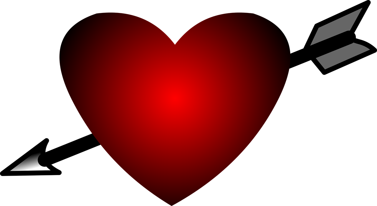 Heart Arrow Png Free Download - Vector Graphics (960x525), Png Download