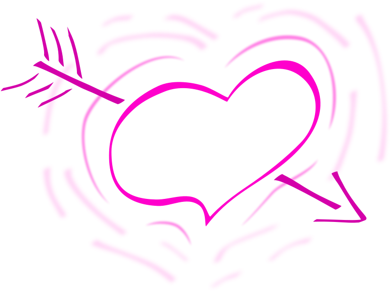 Free Stock Photos - Pink Heart With Arrow Shower Curtain (800x600), Png Download