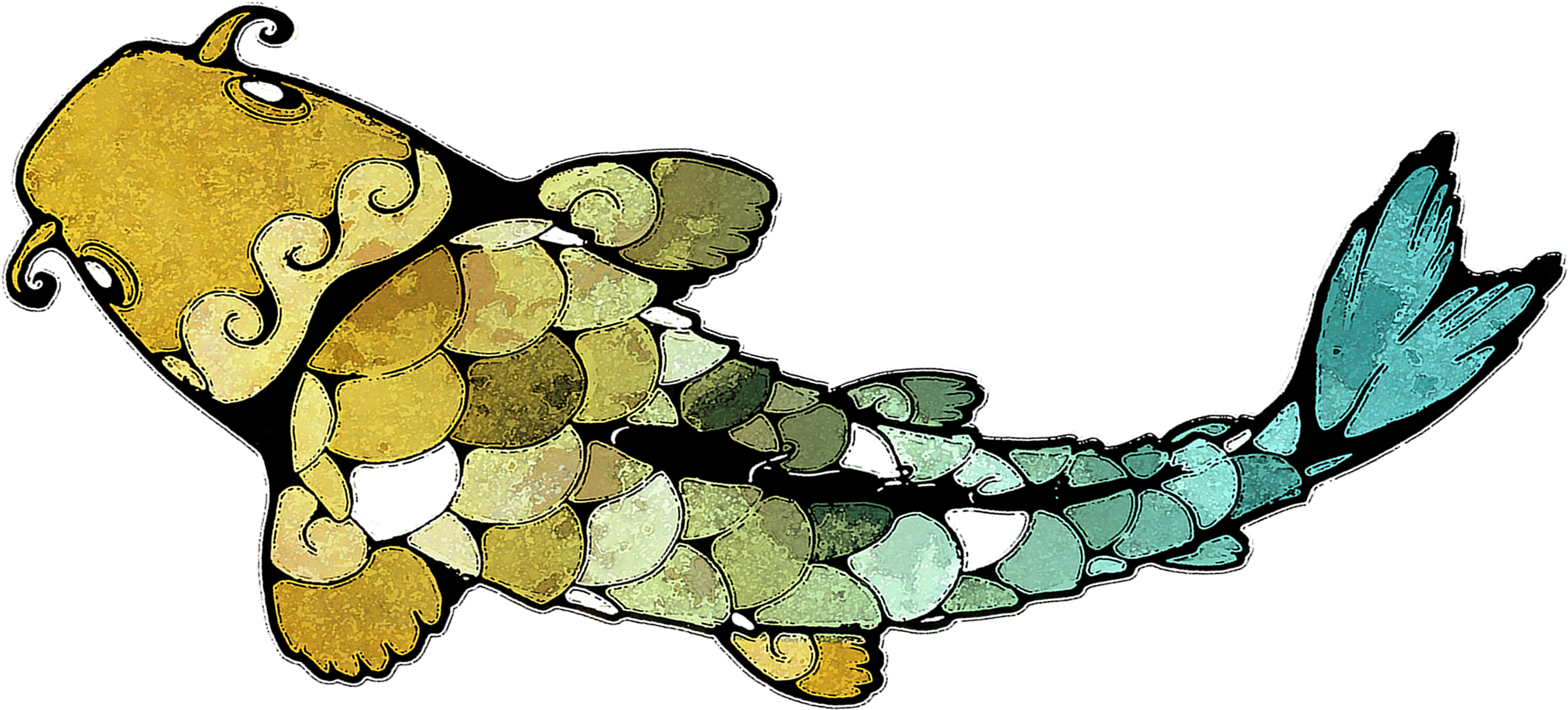 Japanese Koi Png (3184x1442), Png Download