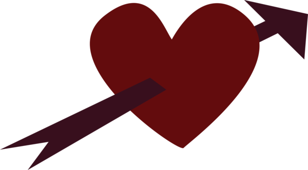 Heart With Arrow Through (600x332), Png Download
