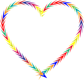 Heart Arrow Computer Icons Feather Love - Heart Colorful Transparent (358x340), Png Download