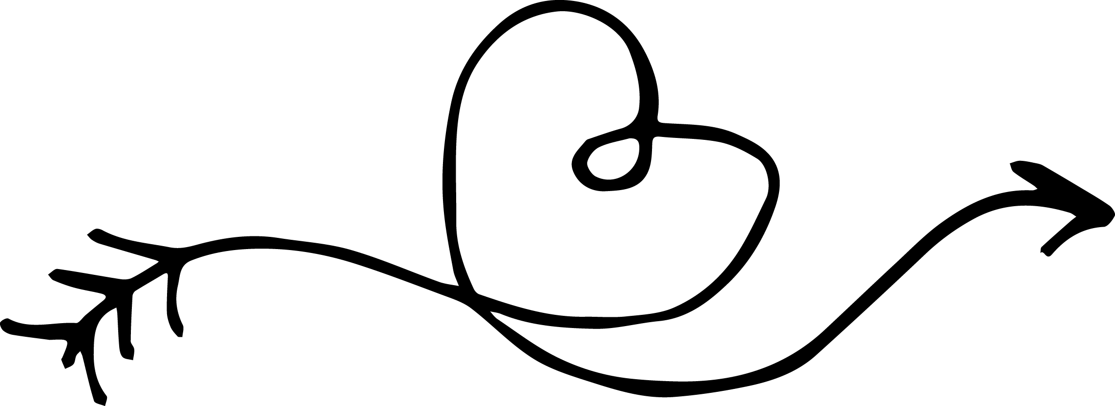 Heart & Arrow Graphic Horizontal Clip Art Royalty Free - Heart And Arrow Graphic (2283x833), Png Download