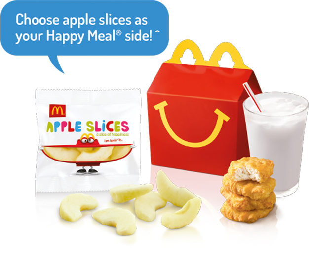 Chicken Mcnuggets® 4pc Happy Meal® - Mcdonalds Happy Meal Apple Slices (720x570), Png Download