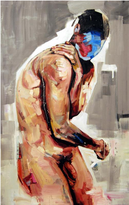 Weight - Bali Abstract Male Torso Painting (618x410), Png Download