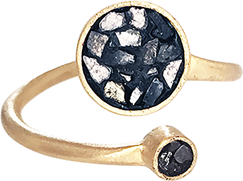 Baumgarten Di Marco Twin Circle Diamonds Gold Ring (2000x2000), Png Download