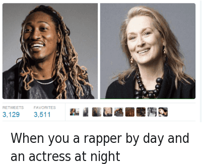 Doppelganger, Future, And Rap - Future And Meryl Streep Memes (400x339), Png Download