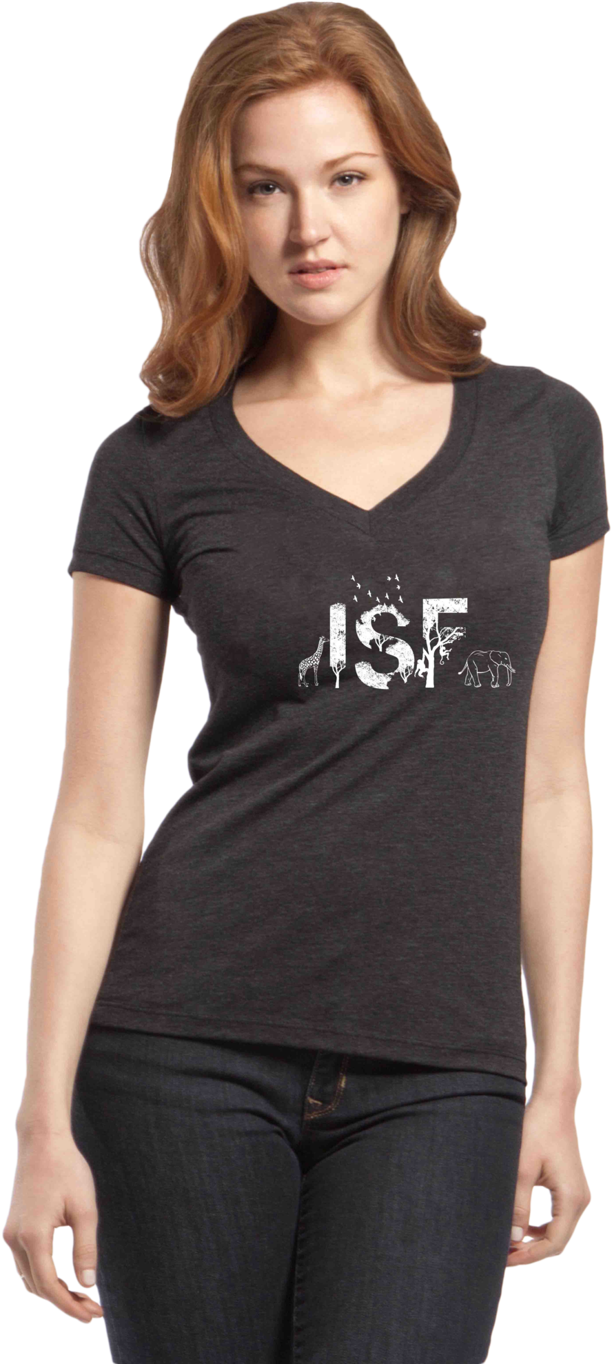 Isf Animal Triblend Ladies' V-neck - T-shirt (1536x2048), Png Download