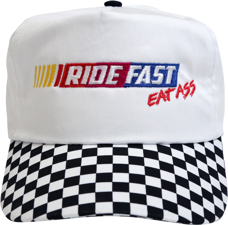 Ride Fast Checkered Hat - Ride Fast Eat Ass (1440x1440), Png Download